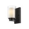 Z-Lite Willow 1 Light Wall Sconce, Matte Black, Inner White & Outer Clear 426-1S-MB - alternate 3